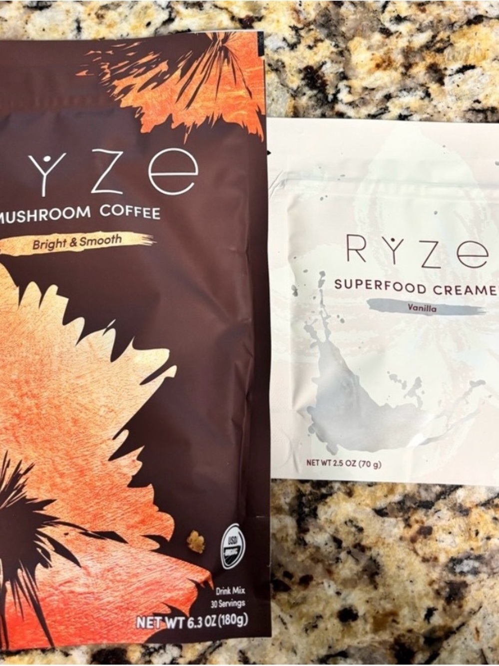Ryze Mushroom Coffee & Superfood Creamer Set — Brown & White